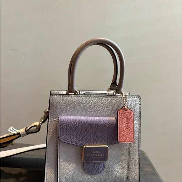 Coach Mini Pepper Crossbody Bag in White and Lavender - Picture 2 of 8
